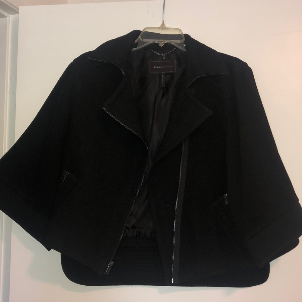 BCBG Black Cape Coat